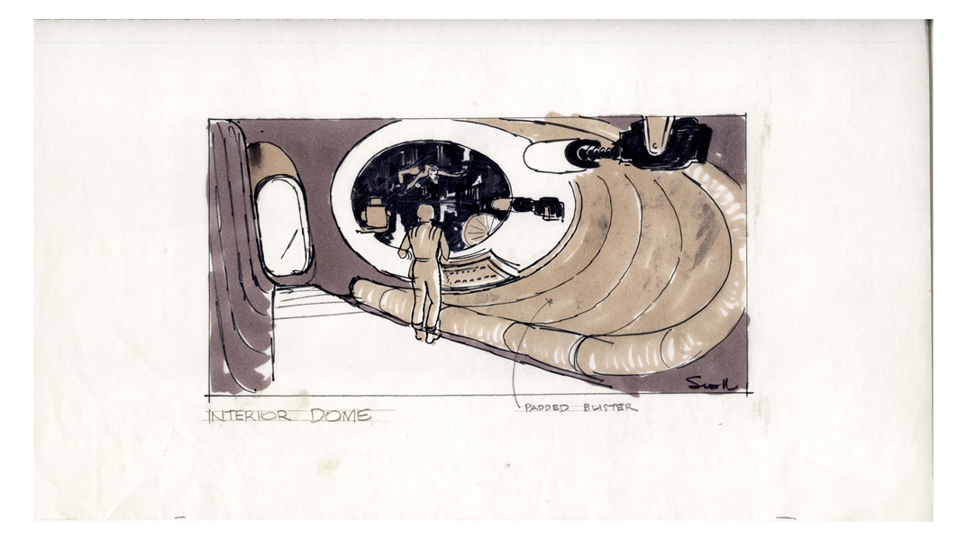 Early Concept Art for Alien, Done in 1977 -- Showing the Interior Dome of the Nostromo Spaceship